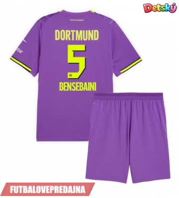Lacne Dětský Futbalové dres Borussia Dortmund Ramy Bensebaini #5 2026-27 Krátky Rukáv - Tretina (+ trenírky)